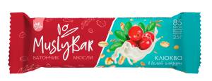 Батончик мюсли MuslyBar Клюква в белой глазури 25г