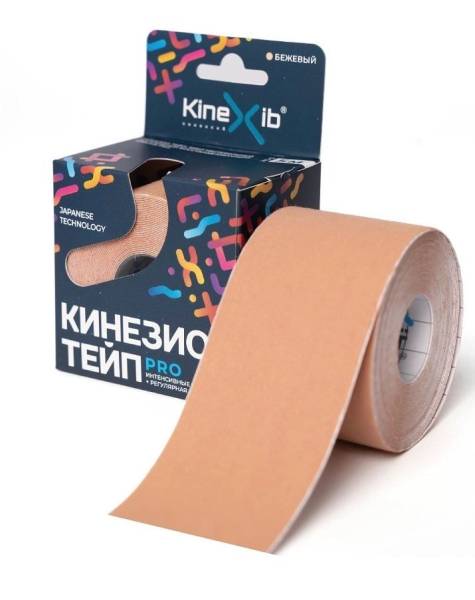 Кинезио-Тейп бинт нестерильный KineXib PRO 5см*5м бежевый фотография
